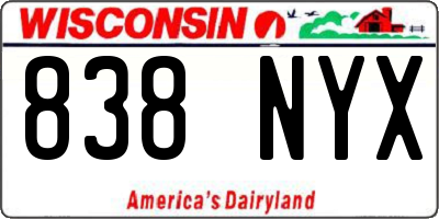 WI license plate 838NYX