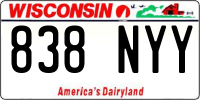 WI license plate 838NYY
