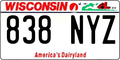 WI license plate 838NYZ