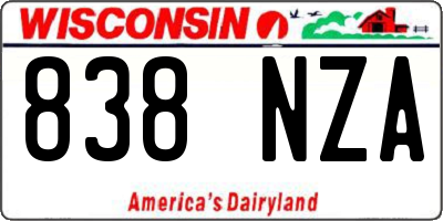 WI license plate 838NZA