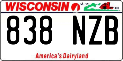 WI license plate 838NZB