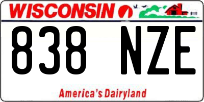 WI license plate 838NZE
