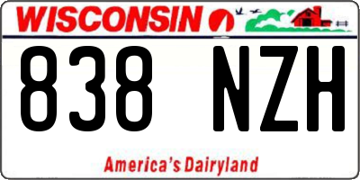 WI license plate 838NZH