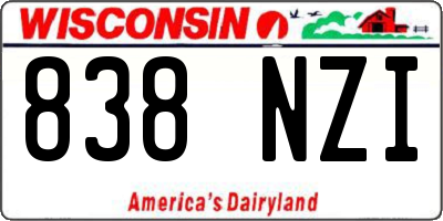 WI license plate 838NZI