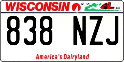 WI license plate 838NZJ