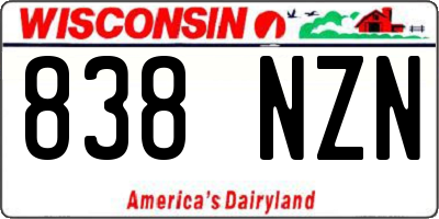 WI license plate 838NZN