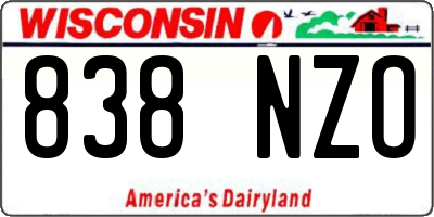 WI license plate 838NZO
