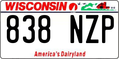 WI license plate 838NZP
