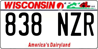 WI license plate 838NZR