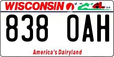 WI license plate 838OAH