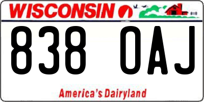 WI license plate 838OAJ