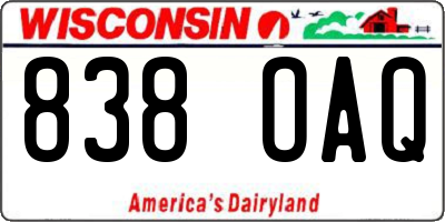 WI license plate 838OAQ