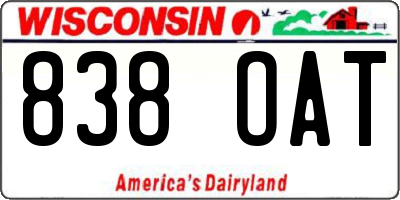 WI license plate 838OAT