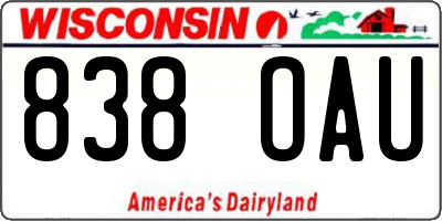 WI license plate 838OAU