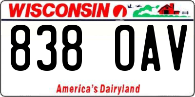 WI license plate 838OAV