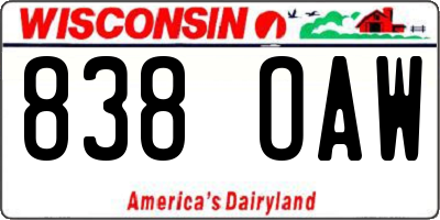 WI license plate 838OAW