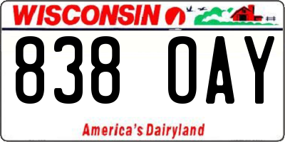 WI license plate 838OAY