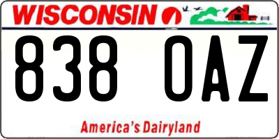WI license plate 838OAZ