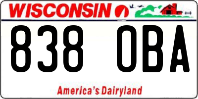 WI license plate 838OBA
