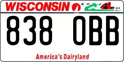 WI license plate 838OBB
