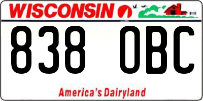 WI license plate 838OBC