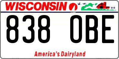 WI license plate 838OBE