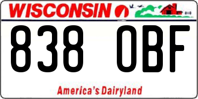 WI license plate 838OBF