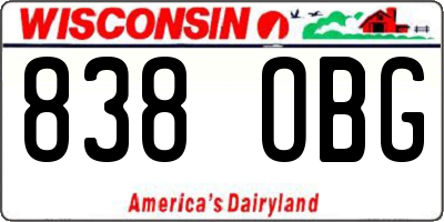 WI license plate 838OBG