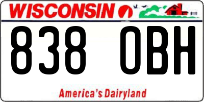 WI license plate 838OBH