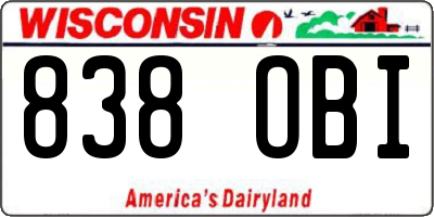 WI license plate 838OBI