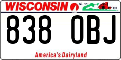 WI license plate 838OBJ