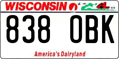 WI license plate 838OBK