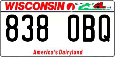 WI license plate 838OBQ