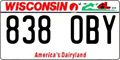 WI license plate 838OBY