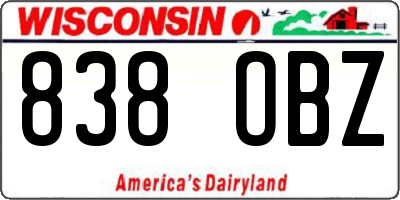 WI license plate 838OBZ