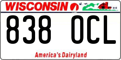 WI license plate 838OCL