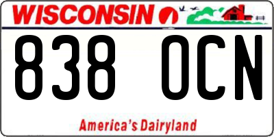 WI license plate 838OCN