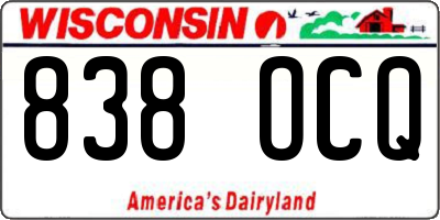 WI license plate 838OCQ