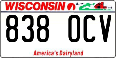 WI license plate 838OCV