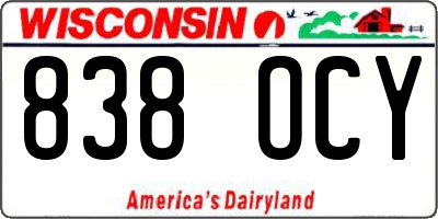 WI license plate 838OCY