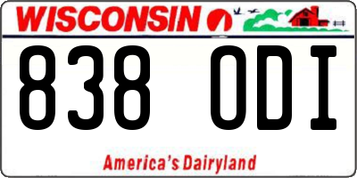 WI license plate 838ODI