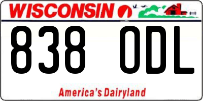 WI license plate 838ODL