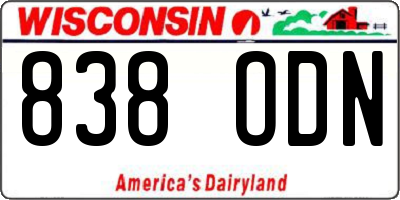 WI license plate 838ODN