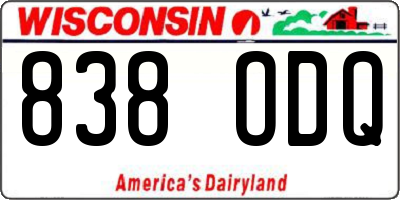 WI license plate 838ODQ