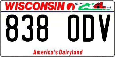 WI license plate 838ODV