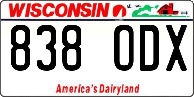 WI license plate 838ODX