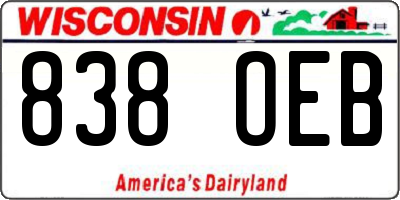 WI license plate 838OEB