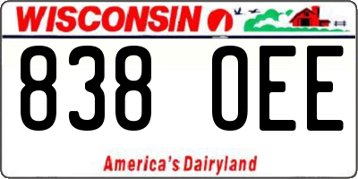 WI license plate 838OEE