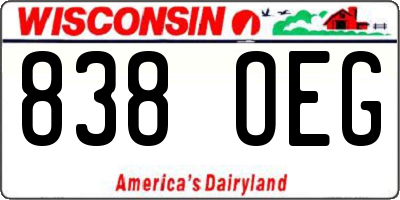 WI license plate 838OEG