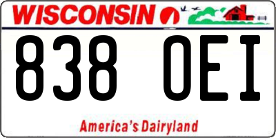 WI license plate 838OEI